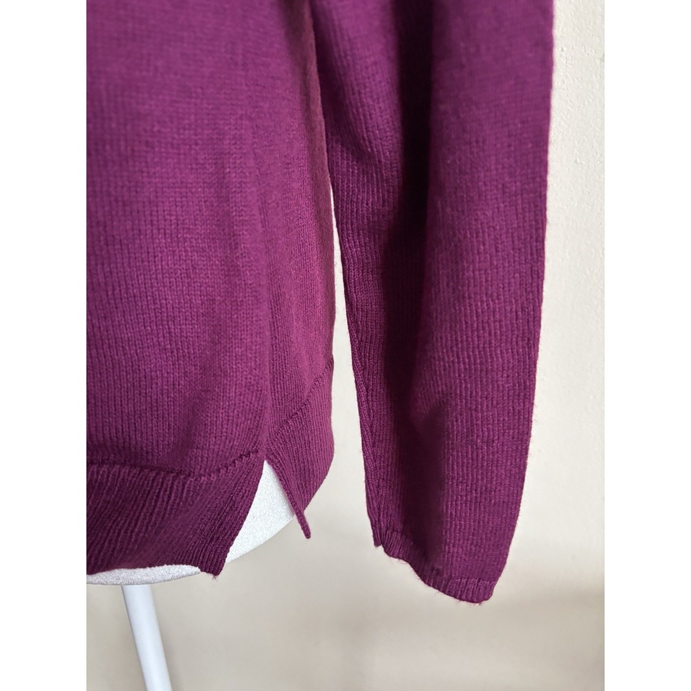 Talbots Fair Isle Sweater Knit Purple Pink‎ Ski Preppy MP Mock Neck Cotton Blend - Picture 5 of 7